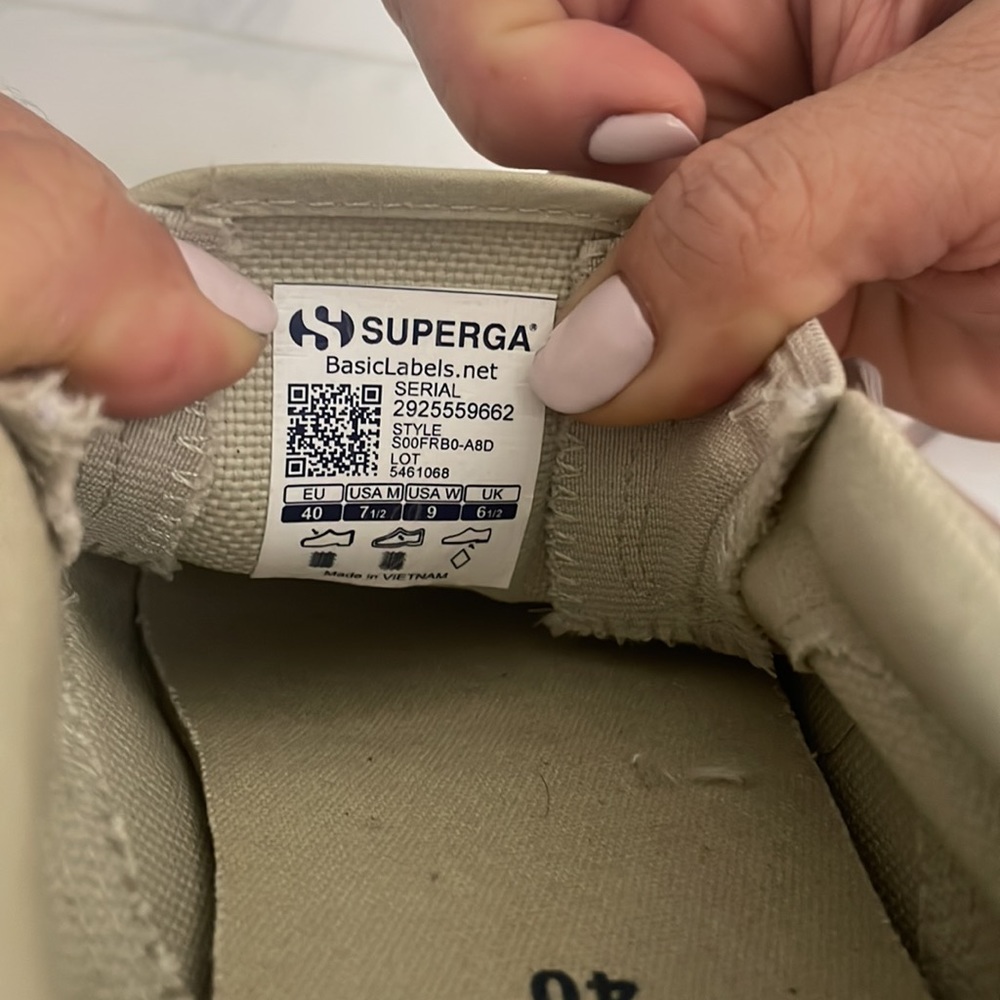 Superga - Platform Slip-On Sneakers - Beige Size 71/2 - Picture 7 of 7